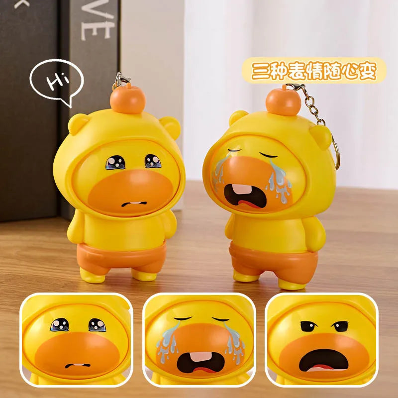 ストレス解消フィジェットキーチェーン｜表情が変わる癒しおもちゃ｜携帯用ストレスリリーフトイ｜大人＆子ども向けリラックス雑貨