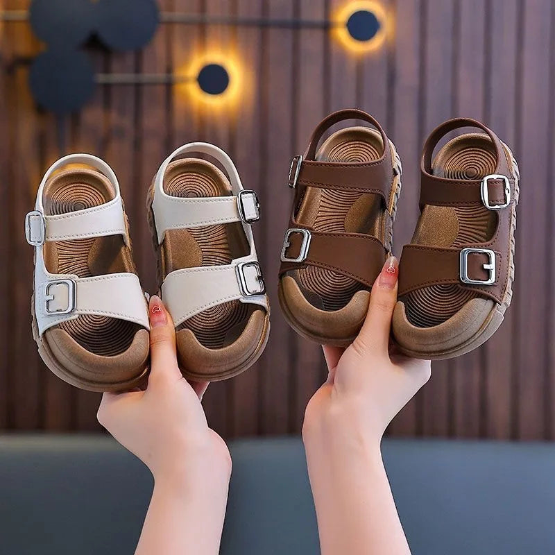 キッズサンダル・バックル付きサマーシューズ｜滑り止め付き子ども用サンダル｜歩きやすい軽量サンダル｜おしゃれサマーフットウェア｜子ども用アウトドアサンダル