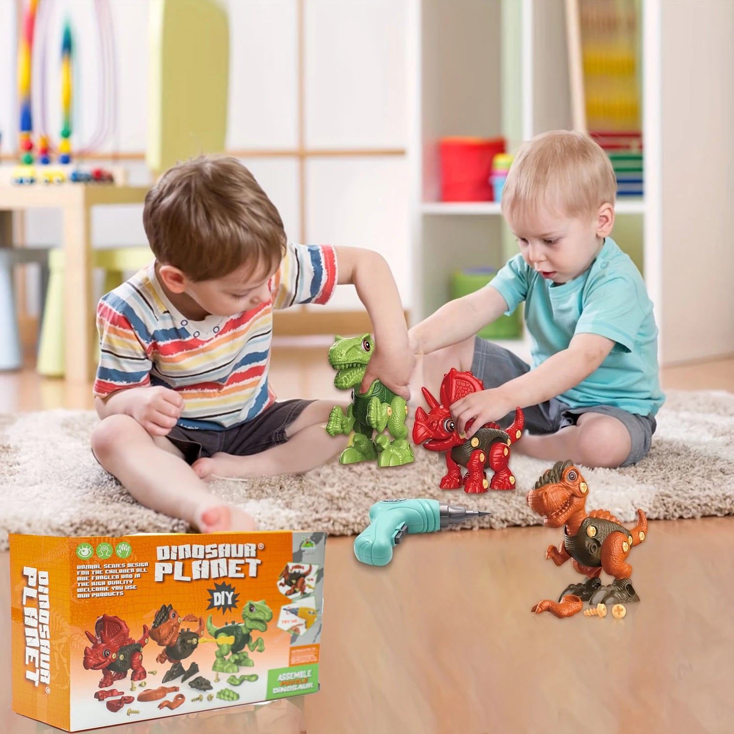 🦖 組み立て恐竜おもちゃ｜電動アクション恐竜DIYセット｜恐竜組み立て知育玩具｜工具付き恐竜トイ｜3〜5歳向け恐竜おもちゃ