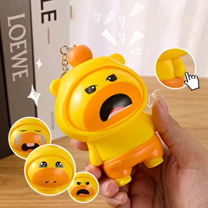 ストレス解消フィジェットキーチェーン｜表情が変わる癒しおもちゃ｜携帯用ストレスリリーフトイ｜大人＆子ども向けリラックス雑貨